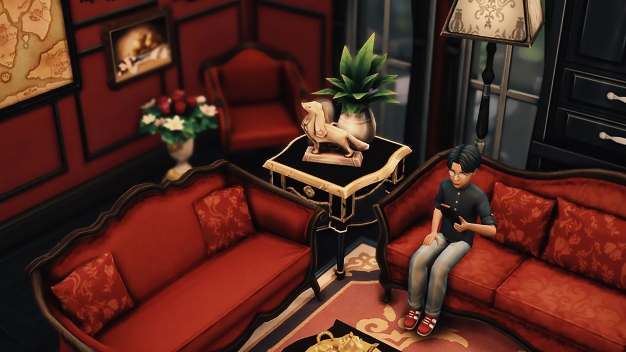 The Sims 4 Goth Family Home Livingroom