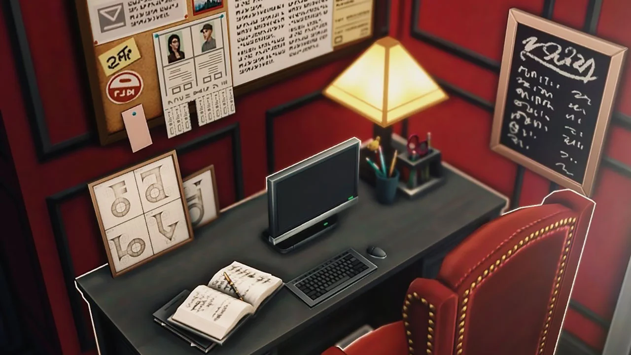 The Sims 4 Goth Family Home Study Room