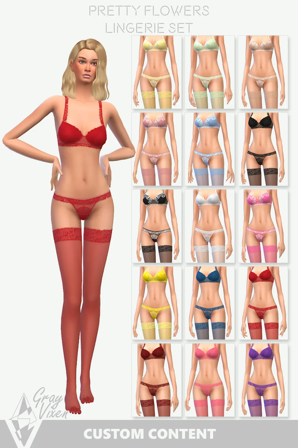 The Sims 4 Lingerie Set Colors