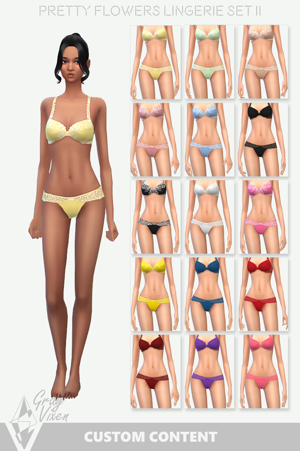 The Sims 4 Lingerie CC Swatches