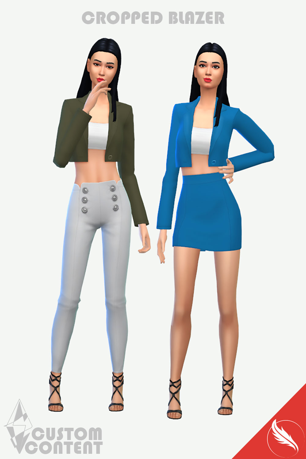 The Sims 4 Custom Content Cropped Blazer