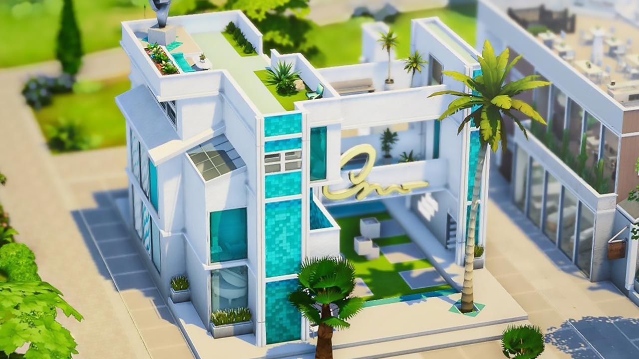 The Sims 4 Teal Wave Basegame Lounge