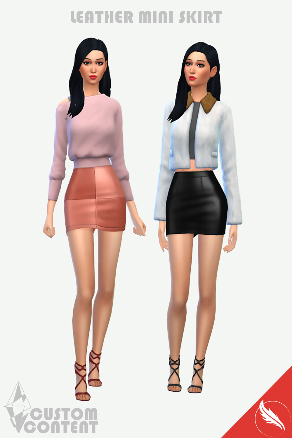 The Sims 4 Leather Mini Skirt Custom Content