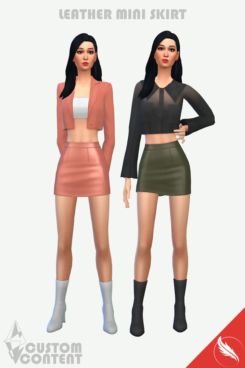 The Sims 4 Leather Mini Skirt