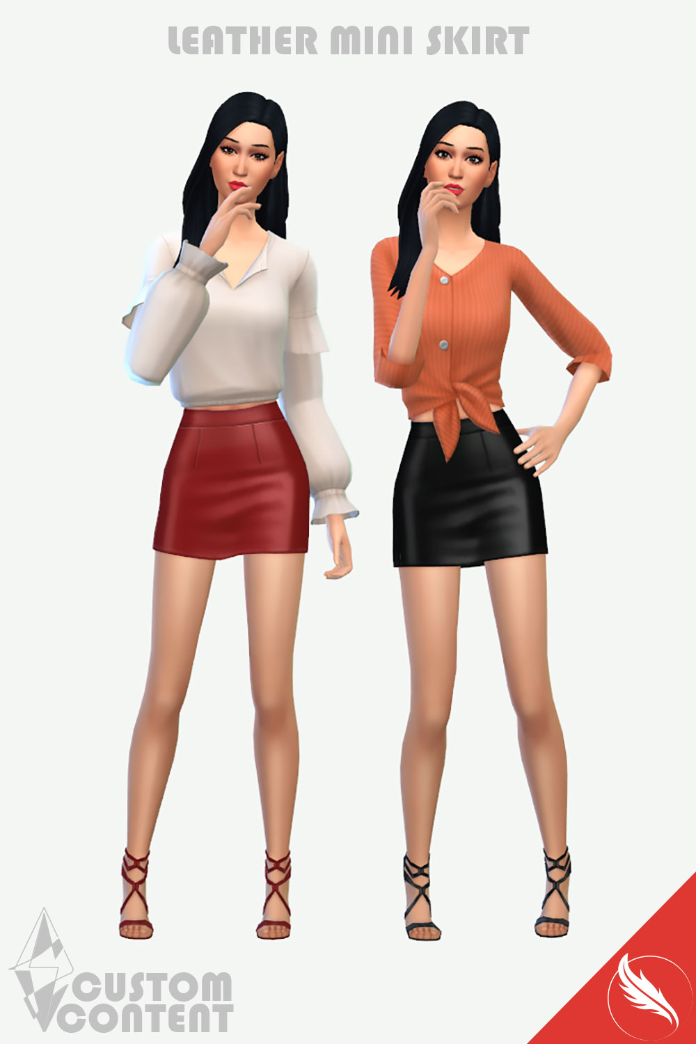 The Sims 4 Leather Skirt CC