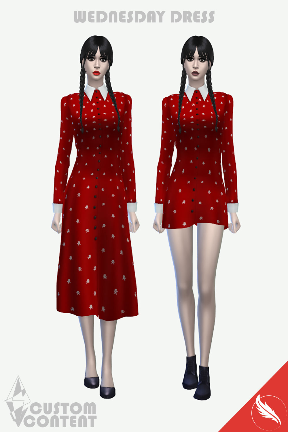 The Sims 4 Wednesday Dress Custom Content