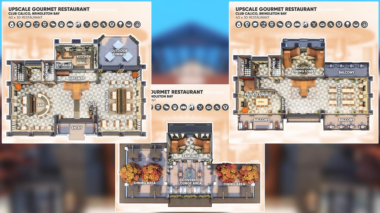 The Sims 4 Gourmet Restaurant Floor Plan