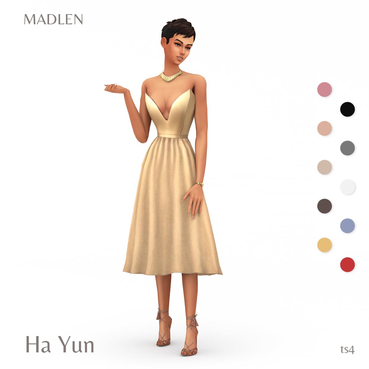 Madlen The Sims 4 Ha Yun Dress CC