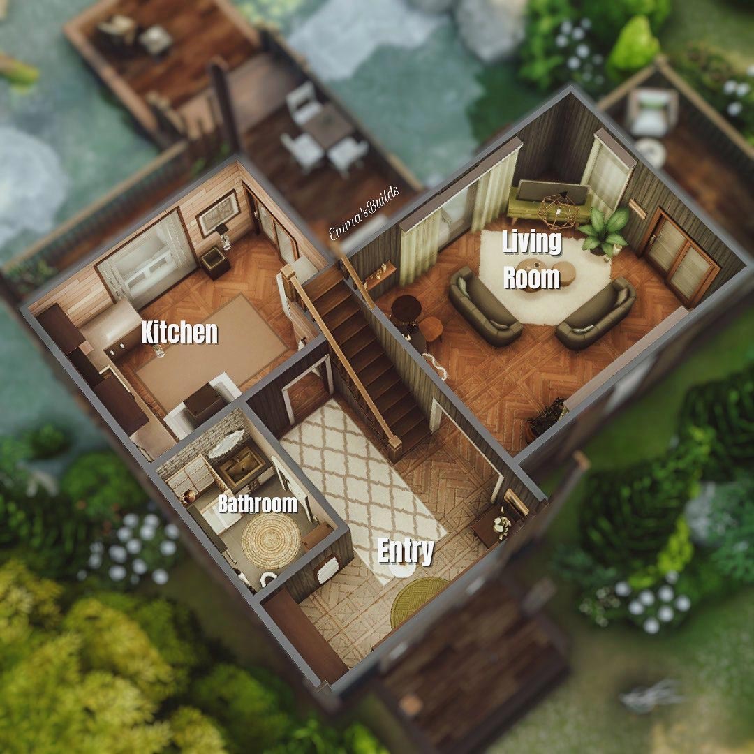 The Sims 4 Modern Lake House 2. Floor Plan