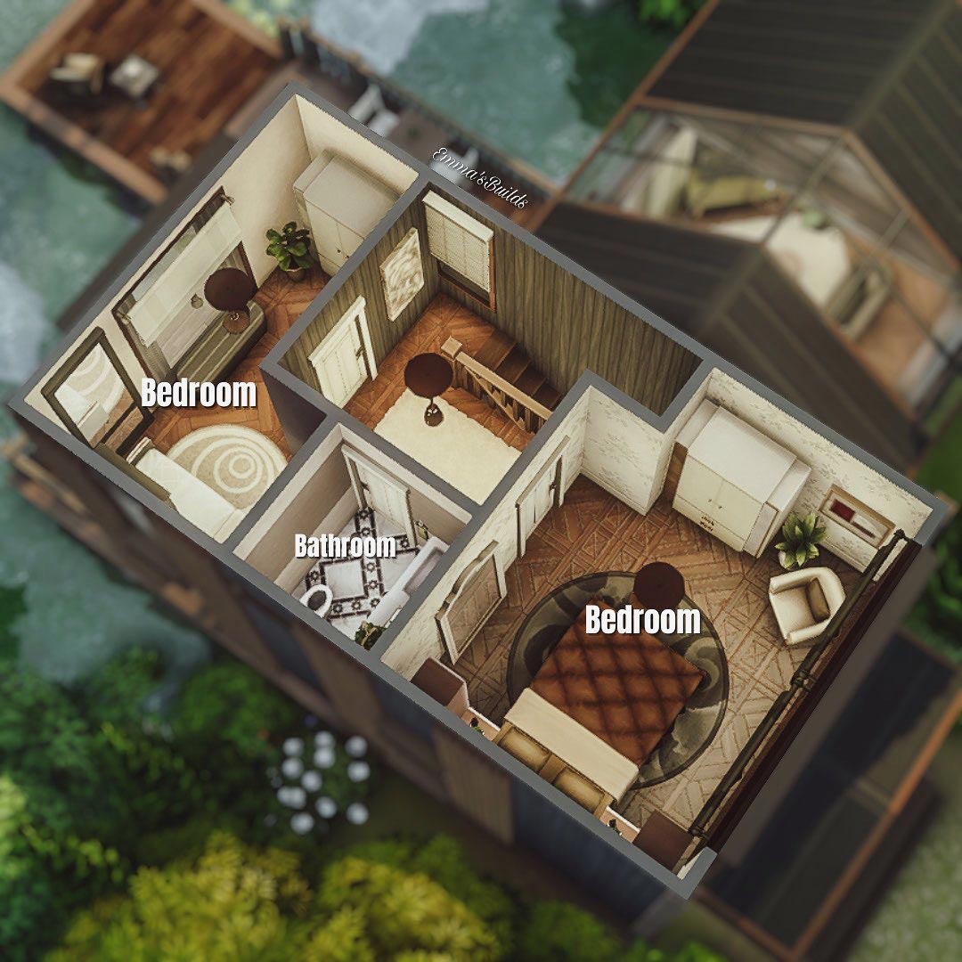 The Sims 4 Modern Lake House 1. Floor Plan