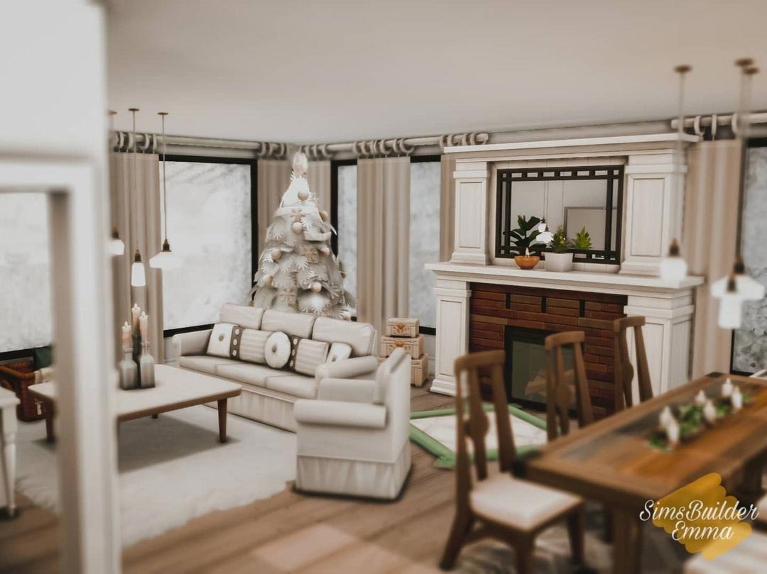 The Sims 4 Winter Dream House Livingroom