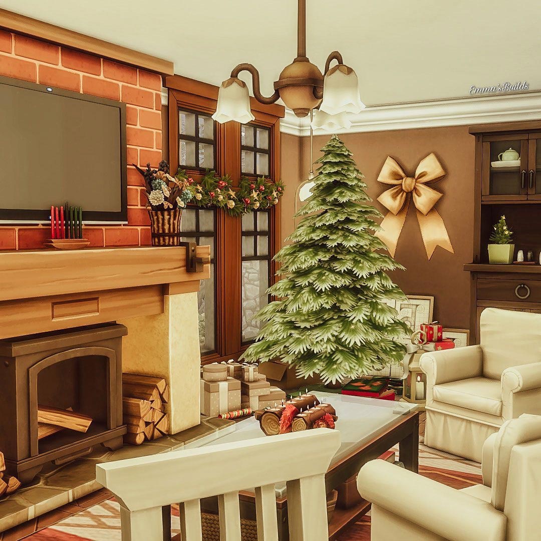 The Sims 4 Winter Family Home Livingroom