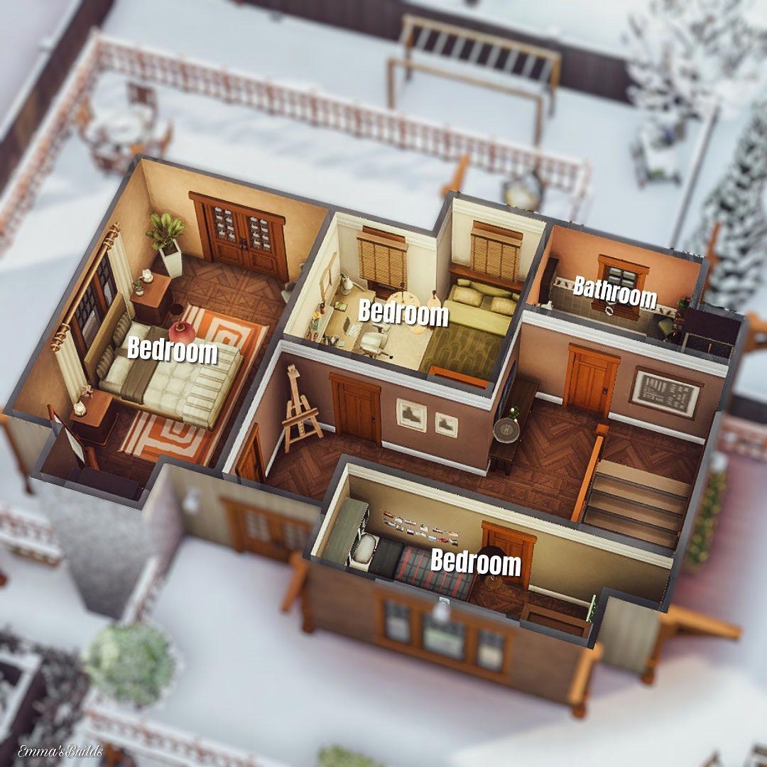 The Sims 4 Winter Family Home Floor Plan