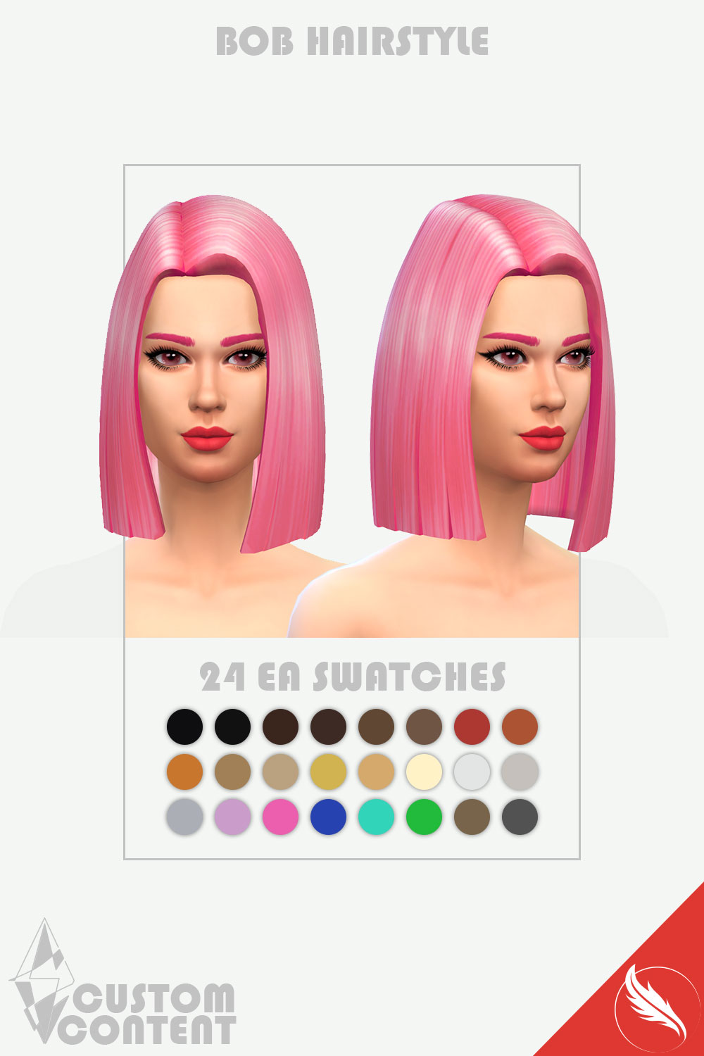 The Sims 4 Bob Hair Custom Content