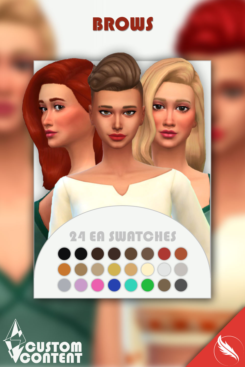 The Sims 4 Straight Eyebrow Custom Content