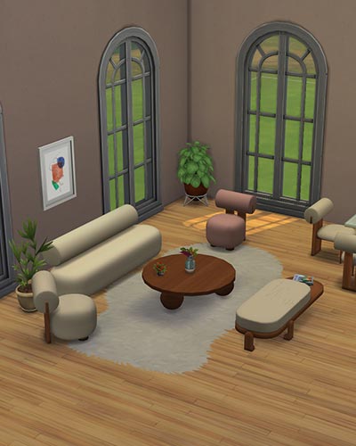 The Sims 4 CC Cylinder Sofa Set