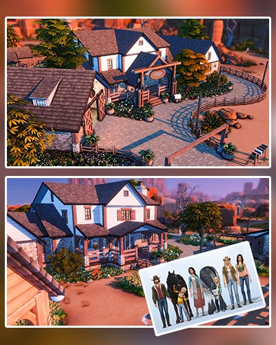 The Sims 4 Horse Ranch House & Household