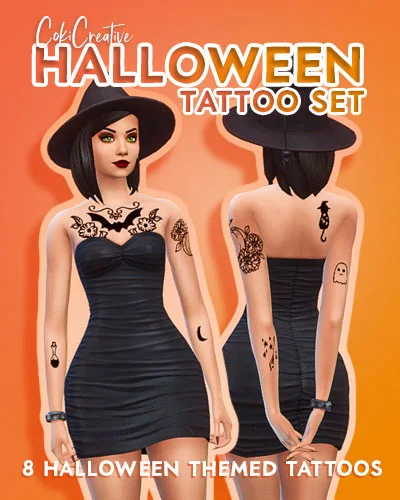 The Sims 4 Halloween-Tattoo CC