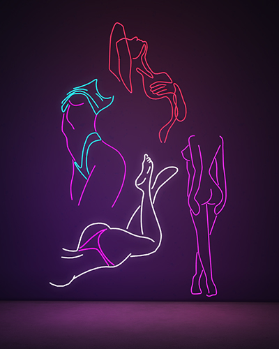 The Sims 4 Neon Girls Sign CC