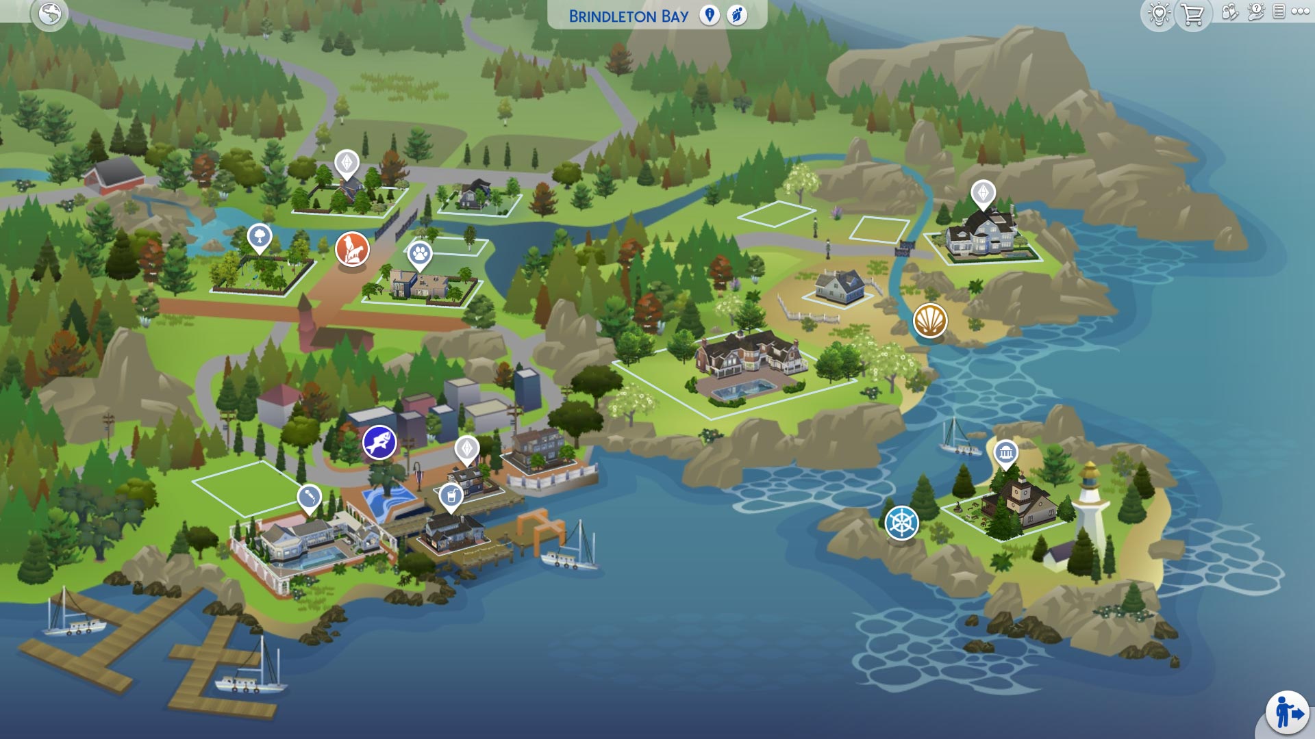 The Sims 4 Cats & Dogs Brindleton Bay map
