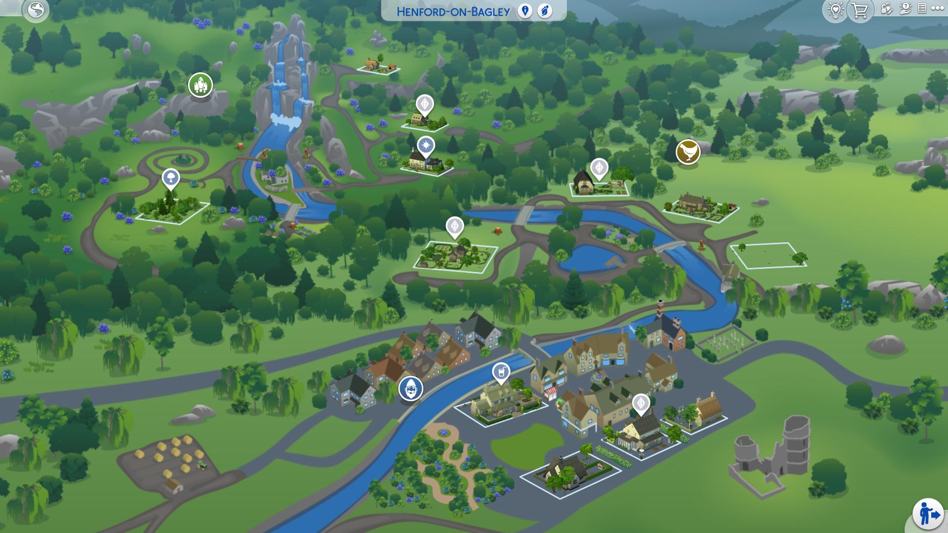 The Sims 4 Cottage Living Henford-on-Bagley map
