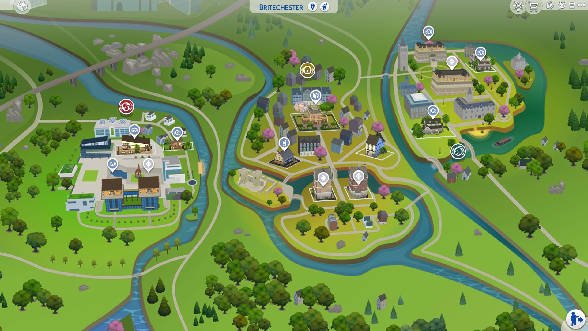 The Sims 4 Discover University Britechester map