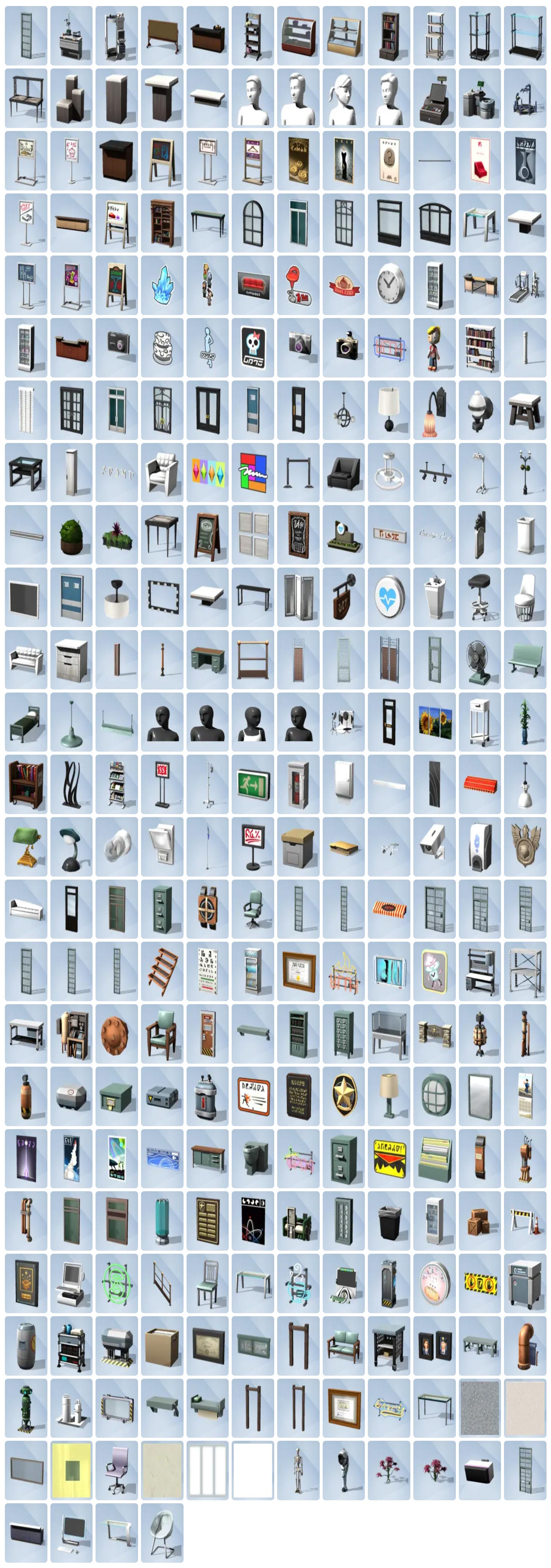 The Sims 4 Get To Work: Newly Added Build Mode Items