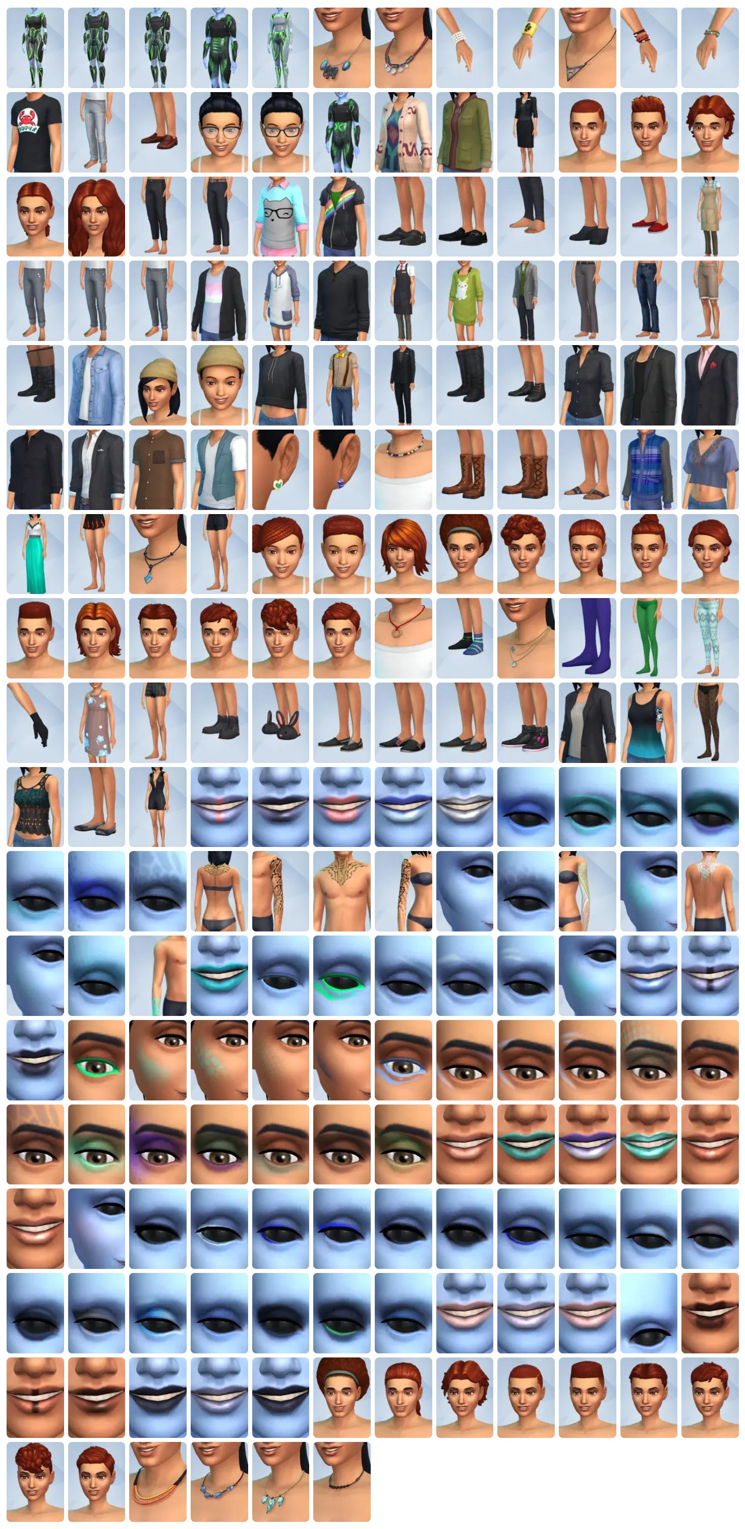 The Sims 4 Get To Work: Newly Added Create-a-Sim Items