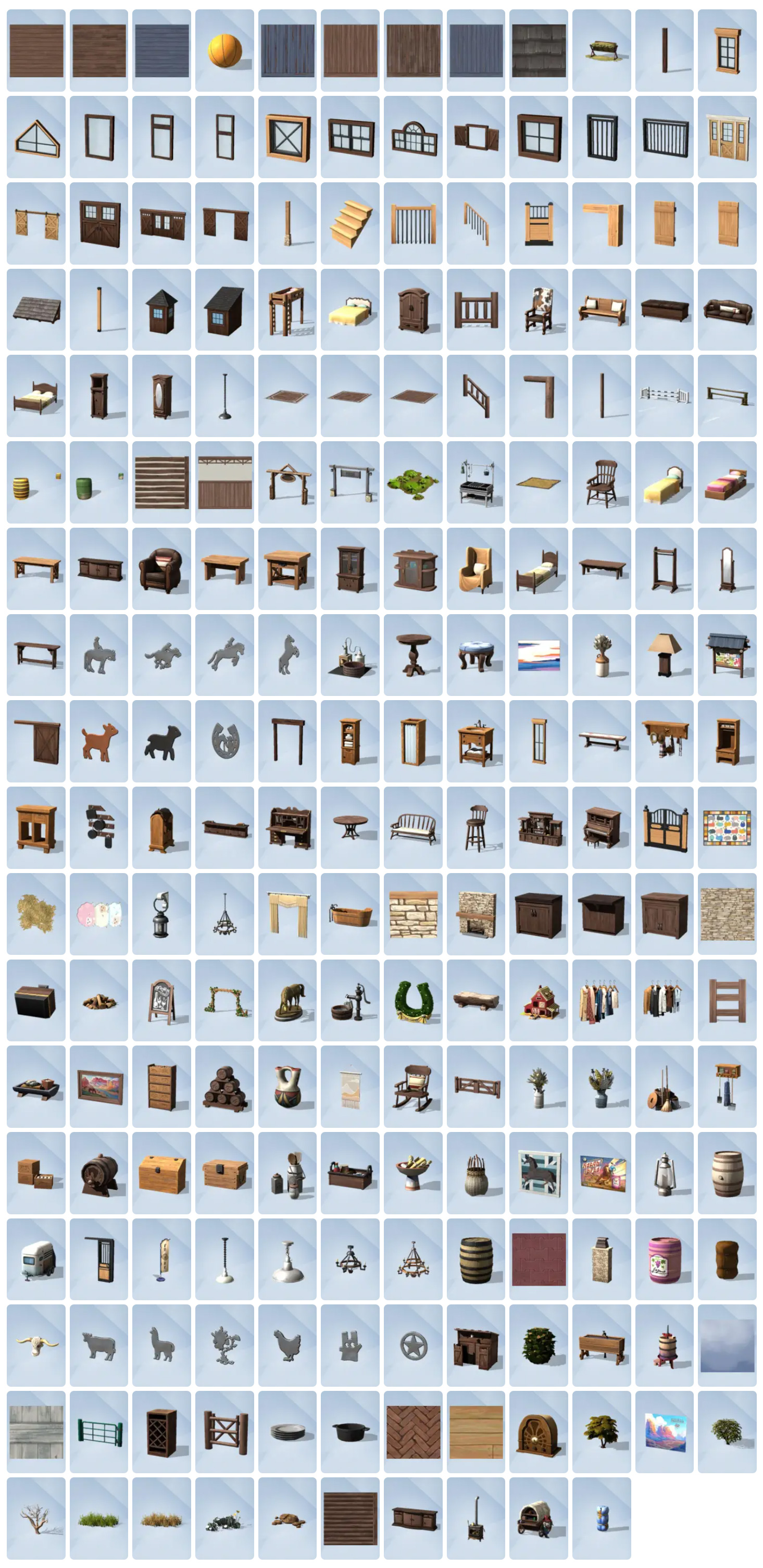 The Sims 4 Horse Ranch New Build Mode Items