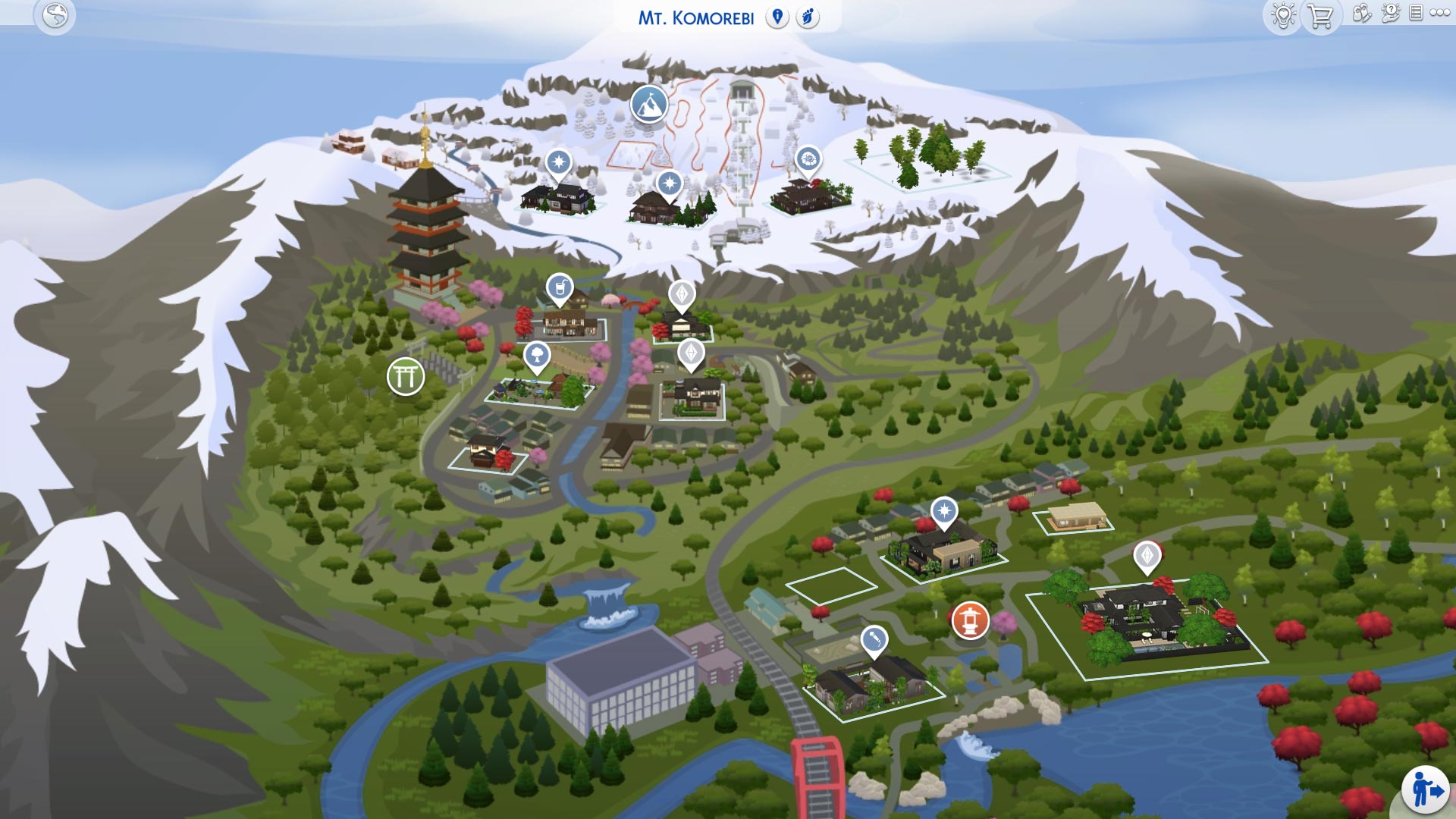 The Sims 4 Snowy Escape Mt. Komorebi map